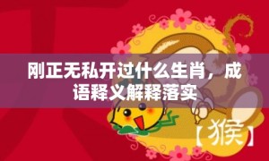 刚正无私开过什么生肖，成语释义解释落实