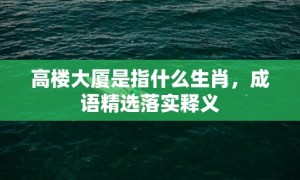 高楼大厦是指什么生肖，成语精选落实释义