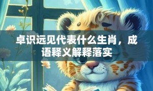 卓识远见代表什么生肖，成语释义解释落实