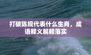 打破陈规代表什么生肖，成语释义解释落实