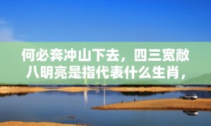 何必奔冲山下去，四三宽敞八明亮是指代表什么生肖，打一生肖成语释义解释落实