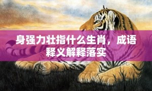 身强力壮指什么生肖，成语释义解释落实