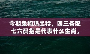 今期兔狗鸡出特，四三各配七六码指是代表什么生肖，成语释义解释落实