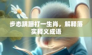 步态蹒跚打一生肖，解释落实释义成语