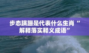 步态蹒跚是代表什么生肖“解释落实释义成语”