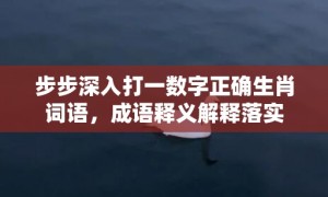 步步深入打一数字正确生肖词语，成语释义解释落实