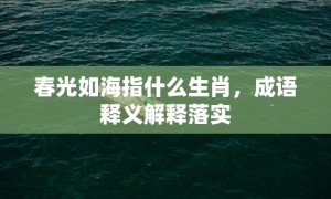 春光如海指什么生肖，成语释义解释落实