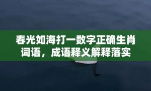 春光如海打一数字正确生肖词语，成语释义解释落实