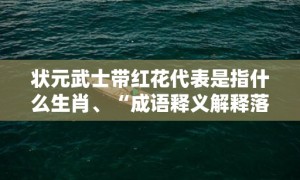 状元武士带红花代表是指什么生肖、“成语释义解释落实”