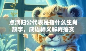 点滴归公代表是指什么生肖数字，成语释义解释落实