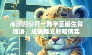 点滴归公打一数字正确生肖词语，成语释义解释落实