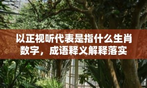以正视听代表是指什么生肖数字，成语释义解释落实