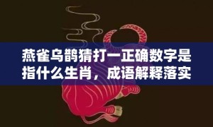 燕雀乌鹊猜打一正确数字是指什么生肖，成语解释落实释义