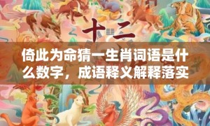 倚此为命猜一生肖词语是什么数字，成语释义解释落实