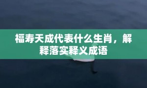 福寿天成代表什么生肖，解释落实释义成语