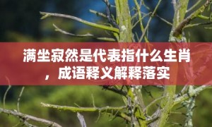 满坐寂然是代表指什么生肖，成语释义解释落实