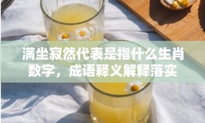 满坐寂然代表是指什么生肖数字，成语释义解释落实