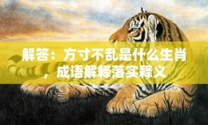 解答：方寸不乱是什么生肖，成语解释落实释义