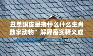 丑单眼皮是指什么什么生肖数字动物”解释落实释义成语“