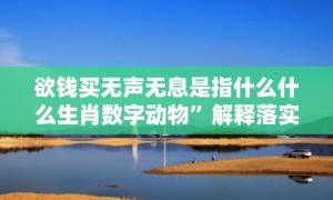 欲钱买无声无息是指什么什么生肖数字动物”解释落实释义成语“