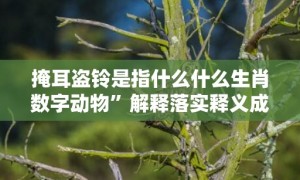 掩耳盗铃是指什么什么生肖数字动物”解释落实释义成语“