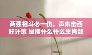 两强相斗必一伤，声东击西好计策 是指什么什么生肖数字动物”解释落实释义成语“