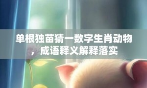 单根独苗猜一数字生肖动物，成语释义解释落实