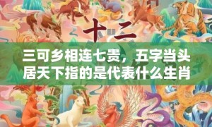 三可乡相连七贵，五字当头居天下指的是代表什么生肖动物，成语释义解释落实