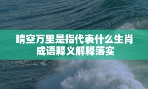 晴空万里是指代表什么生肖 成语释义解释落实