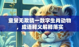 童叟无欺猜一数字生肖动物，成语释义解释落实