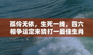 孤伶无依，生死一线，四六相争运定来猜打一最佳生肖动物数字，成语释义解释落实