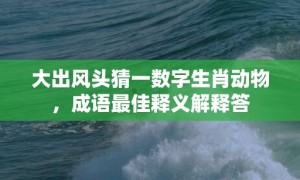 大出风头猜一数字生肖动物，成语最佳释义解释答