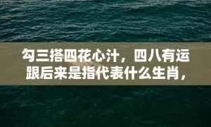 勾三搭四花心汁，四八有运跟后来是指代表什么生肖，释义成语解释落实