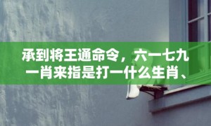 承到将王通命令，六一七九一肖来指是打一什么生肖、成语释义解释落实