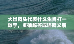 大出风头代表什么生肖打一数字，准确解答成语释义解释