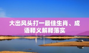 大出风头打一最佳生肖、成语释义解释落实