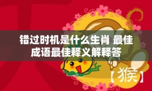 错过时机是什么生肖 最佳成语最佳释义解释答