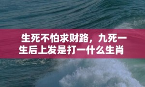 生死不怕求财路，九死一生后上发是打一什么生肖 最佳成语最佳释义解释答