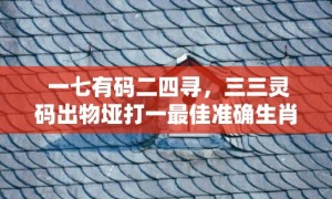 一七有码二四寻，三三灵码出物垭打一最佳准确生肖 最佳成语最佳释义解释答