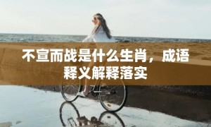 不宣而战是什么生肖，成语释义解释落实