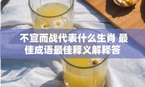 不宣而战代表什么生肖 最佳成语最佳释义解释答