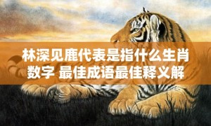 林深见鹿代表是指什么生肖数字 最佳成语最佳释义解释答