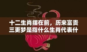 十二生肖摆在前，历来富贵三更梦是指什么生肖代表什么数字动物，成语释义解释落实