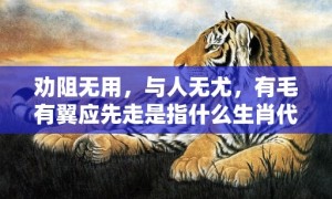 劝阻无用，与人无尤，有毛有翼应先走是指什么生肖代表什么数字动物，释义成语解释落实