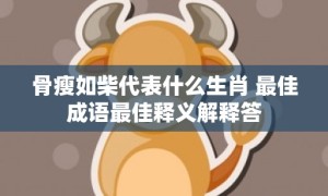 骨瘦如柴代表什么生肖 最佳成语最佳释义解释答