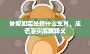 骨瘦如柴是指什么生肖，成语落实解释释义