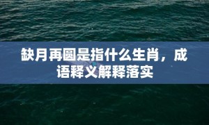 缺月再圆是指什么生肖，成语释义解释落实