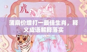 蒲扇价增打一最佳生肖，释义成语解释落实