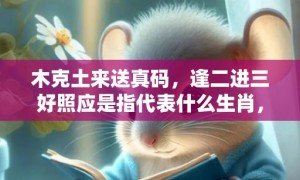 木克土来送真码，逢二进三好照应是指代表什么生肖，释义成语解释落实