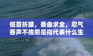 低首折腰，委曲求全，忍气吞声不抱怨是指代表什么生肖，释义成语解释落实